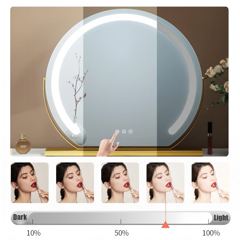 Luminara Dimmable LED Touch Vanity Mirror For Precision Makeup And Skincare