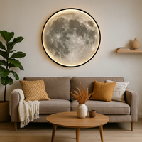Lámpara de Pared Realista de Cráter Lunar con Brillo Ambiental LED