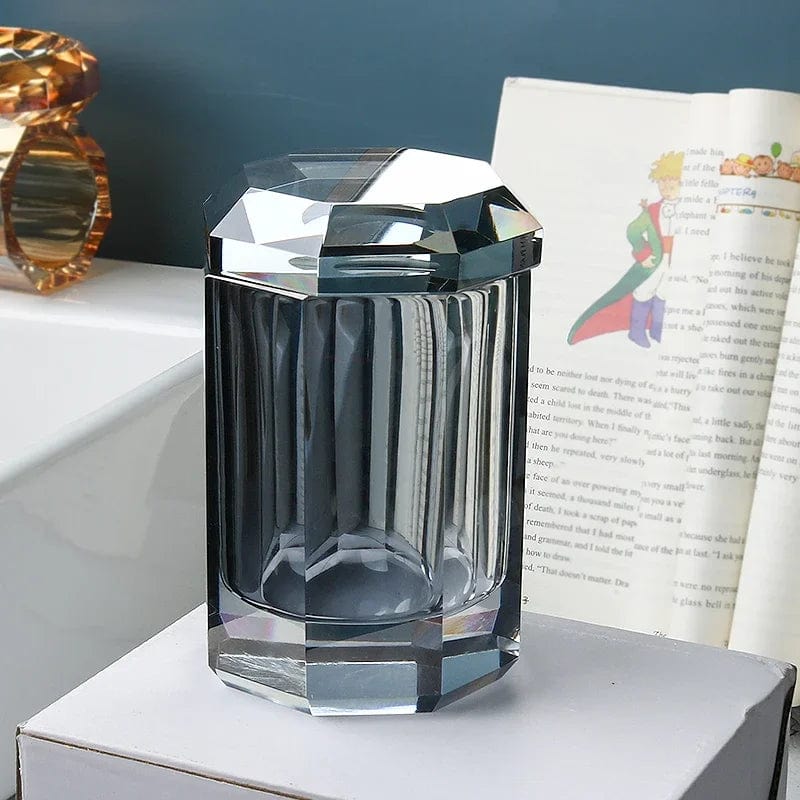 LustreEdge Crystal Glass Bath Accessory Set Elevates Decor