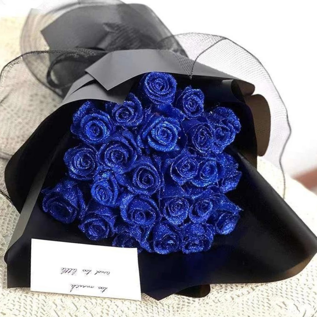 Luxurious Sparkling Roses with Shimmering Finish