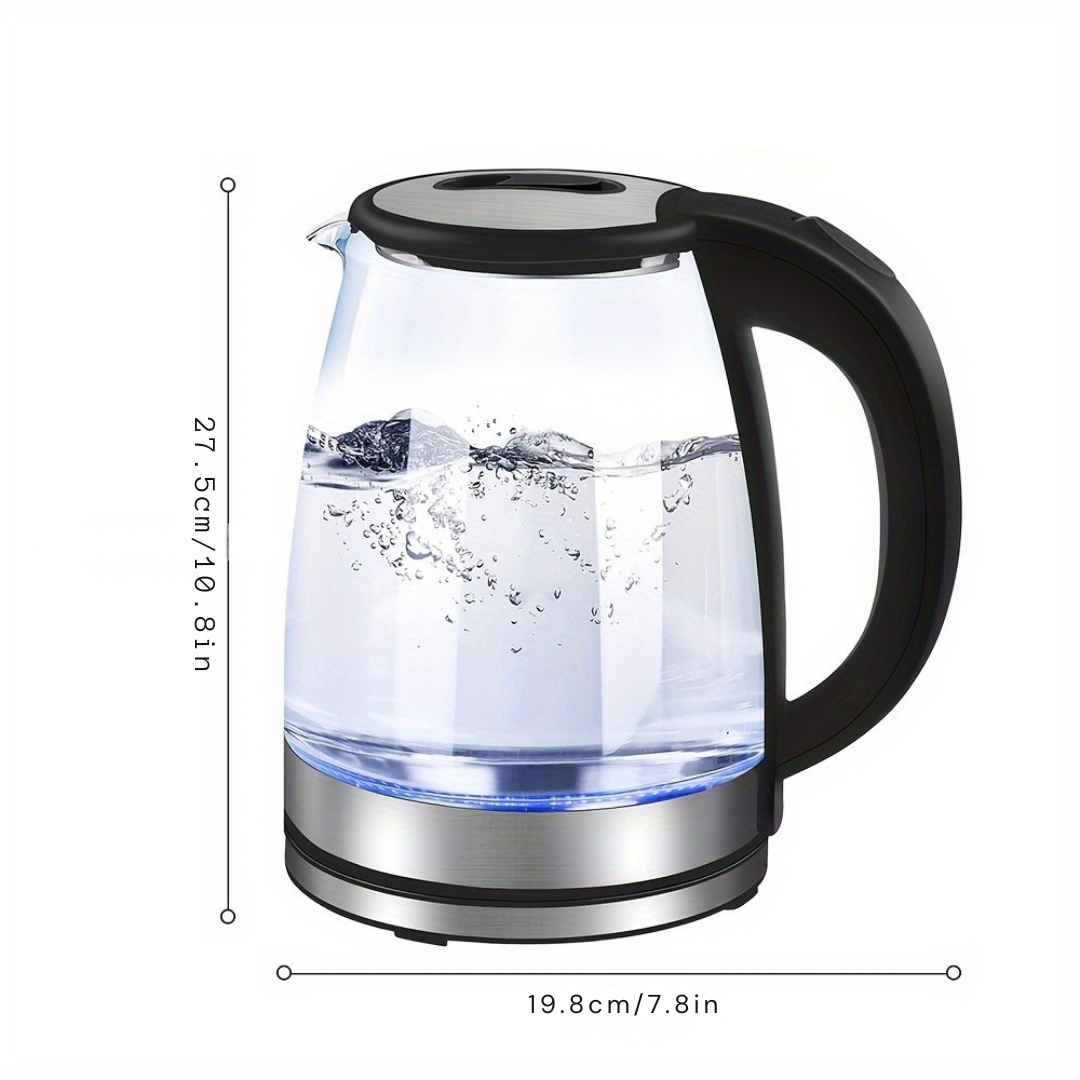 Luxury Glass Electric Kettle AquaElegance | Rapid Boil 2L with LED Light, Automatic Shut-off and Boil-Dry Protection for Safe and Stylish Use in the Kitchen