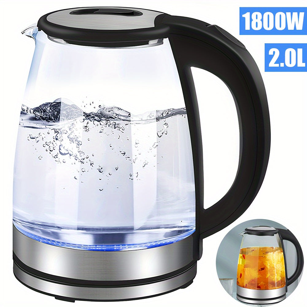 Luxury Glass Electric Kettle AquaElegance | Rapid Boil 2L with LED Light, Automatic Shut-off and Boil-Dry Protection for Safe and Stylish Use in the Kitchen