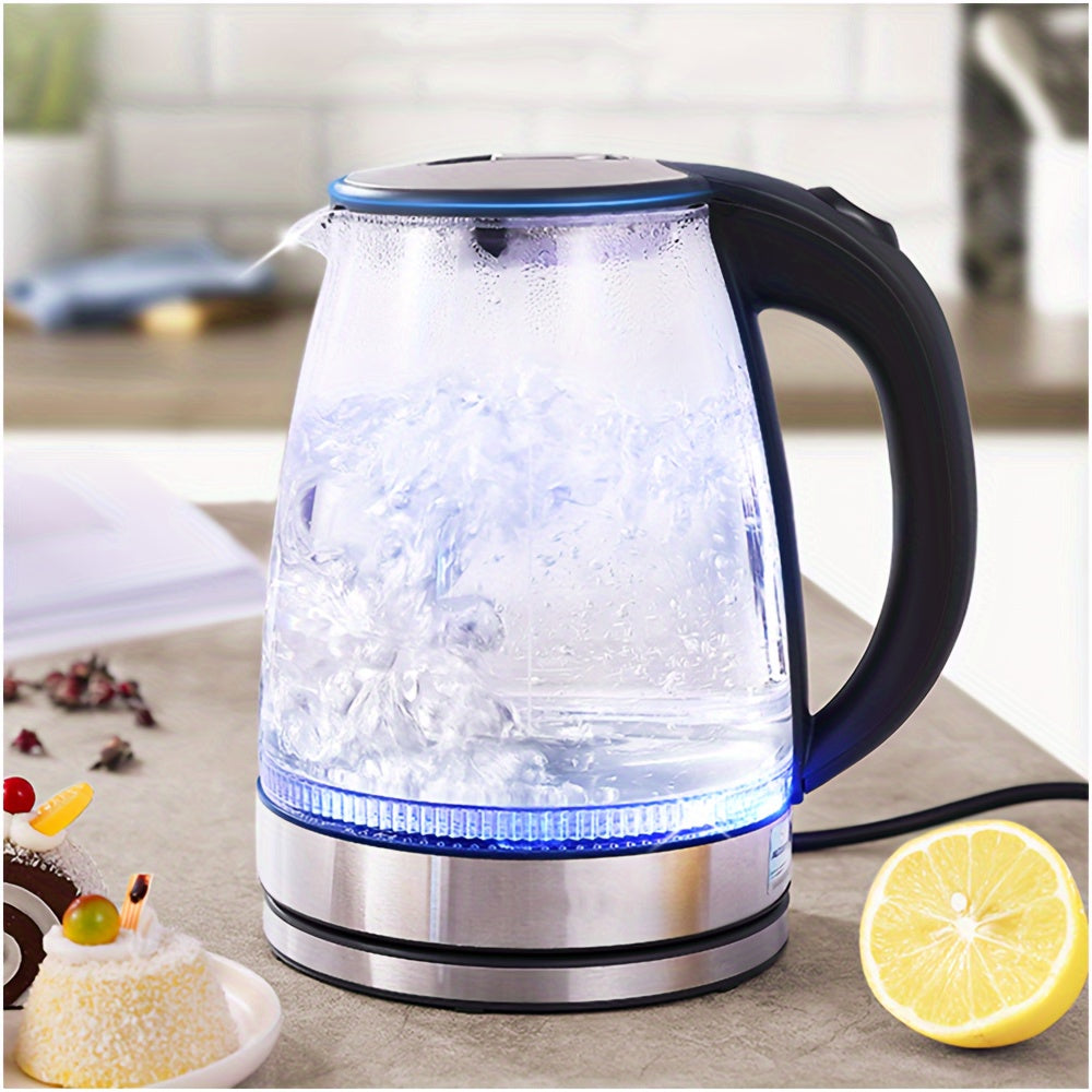 Luxury Glass Electric Kettle AquaElegance | Rapid Boil 2L with LED Light, Automatic Shut-off and Boil-Dry Protection for Safe and Stylish Use in the Kitchen