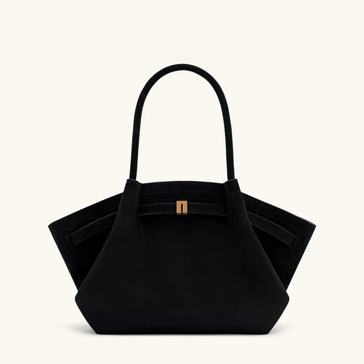 Luxury Shoulder Bag for Women - Large Capacity, Elegant Design, Black Faux Suede