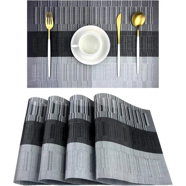 Sets de table luxueux lavables, résistants à la chaleur, pour des repas élégants