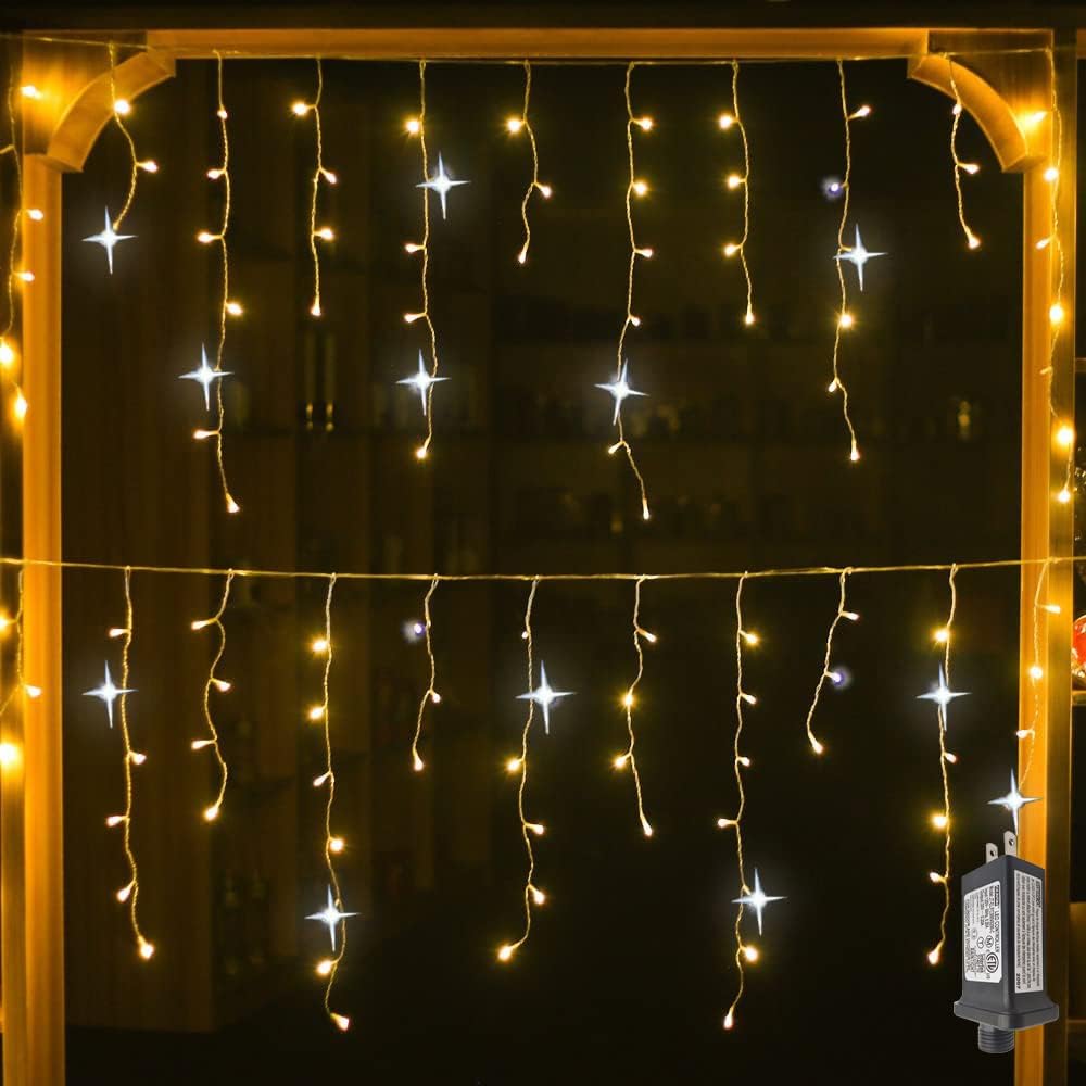 Magical Light Curtains with Twinkling LED Lights – Warm White