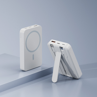 Batterie externe portable magnétique à recharge sans fil avec support