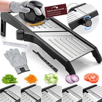 Adjustable Mandoline Slicer with Safety Gloves