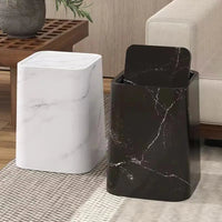 Marble Design Trash Can with Swing Lid