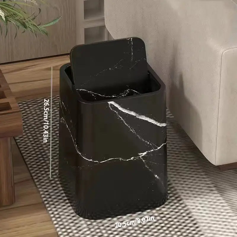 Marble Design Trash Can with Swing Lid