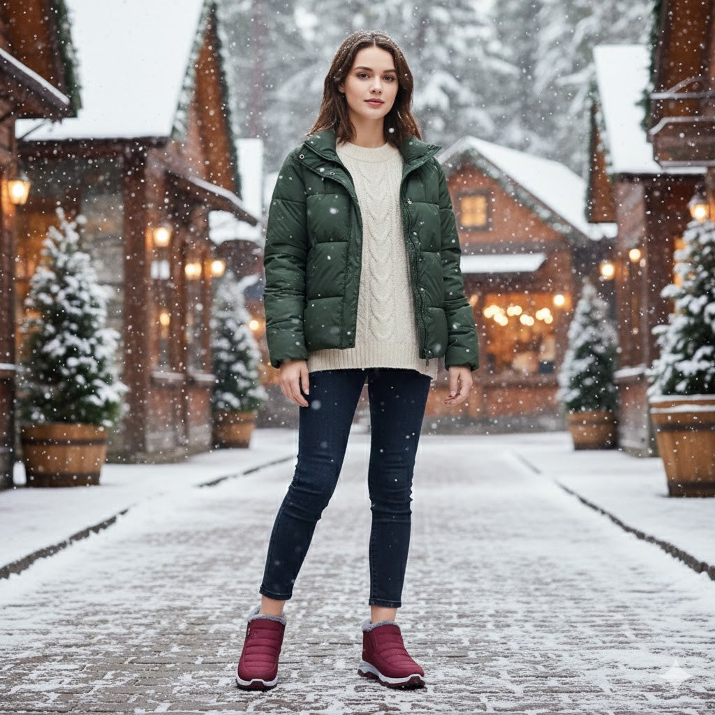 Men's and Women's Comfortable Slip-On Fleece-Lined Winter Boots