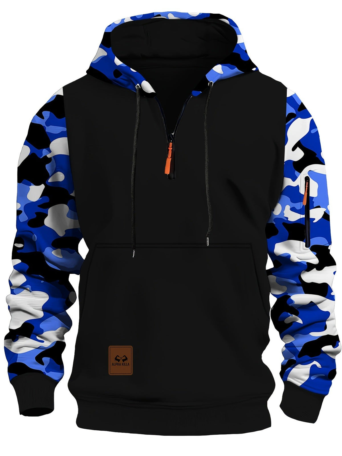 Veste de sport à capuche pour homme avec manches camouflage