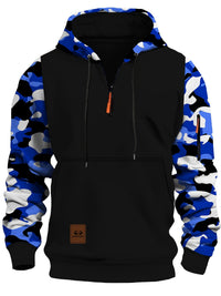 Veste de sport à capuche pour homme avec manches camouflage