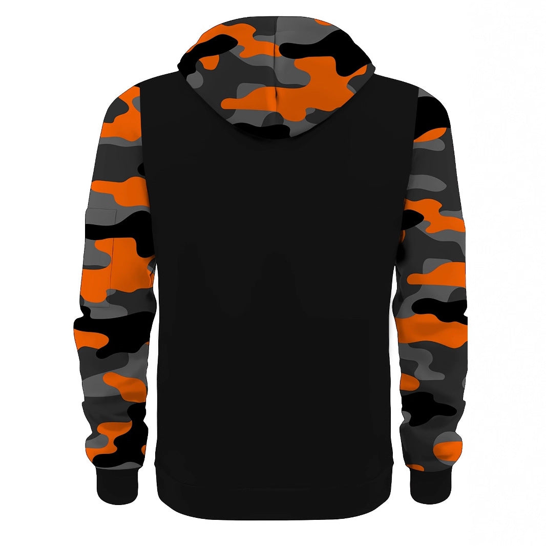 Veste de sport à capuche pour homme avec manches camouflage