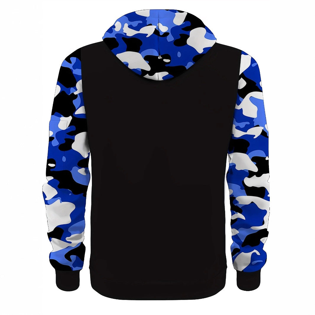 Veste de sport à capuche pour homme avec manches camouflage