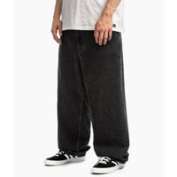 Jean ample et décontracté pour homme, taille basse et jambes larges, avec coutures contrastantes