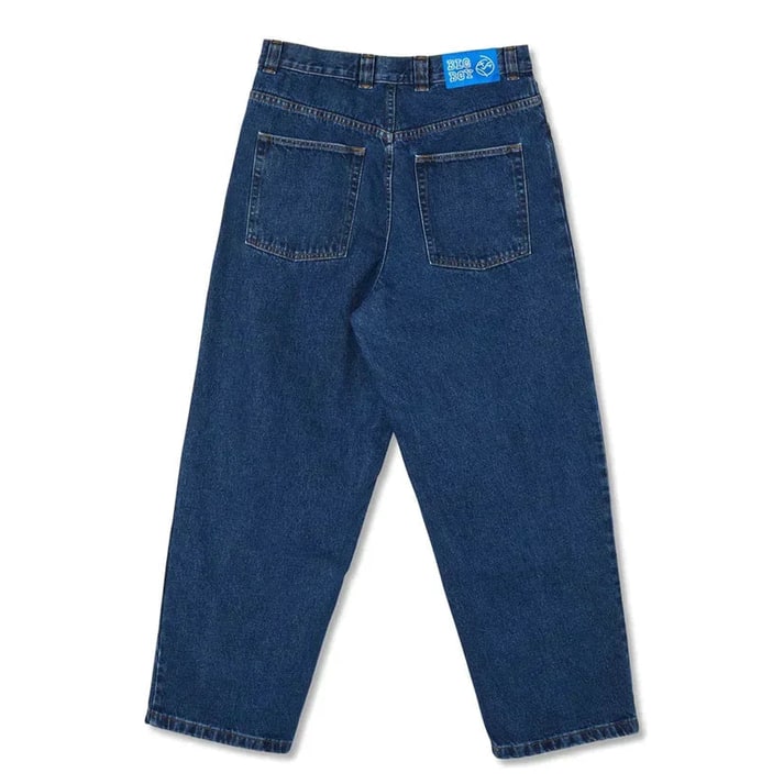 Jean ample et décontracté pour homme, taille basse et jambes larges, avec coutures contrastantes