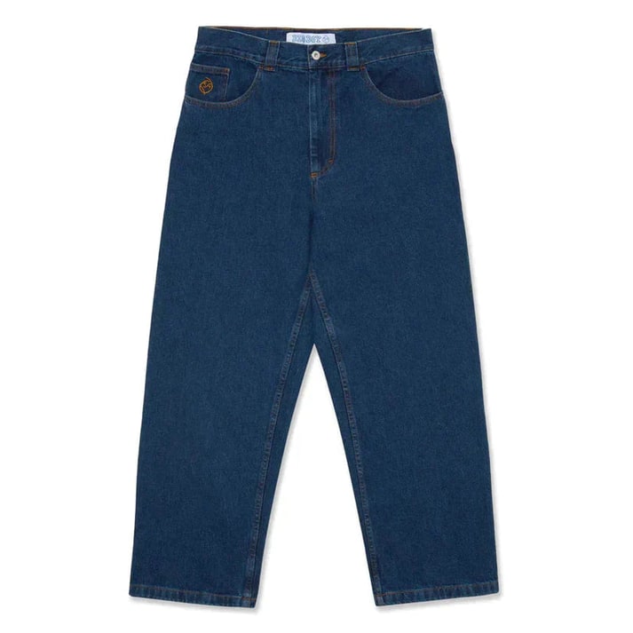 Jean ample et décontracté pour homme, taille basse et jambes larges, avec coutures contrastantes