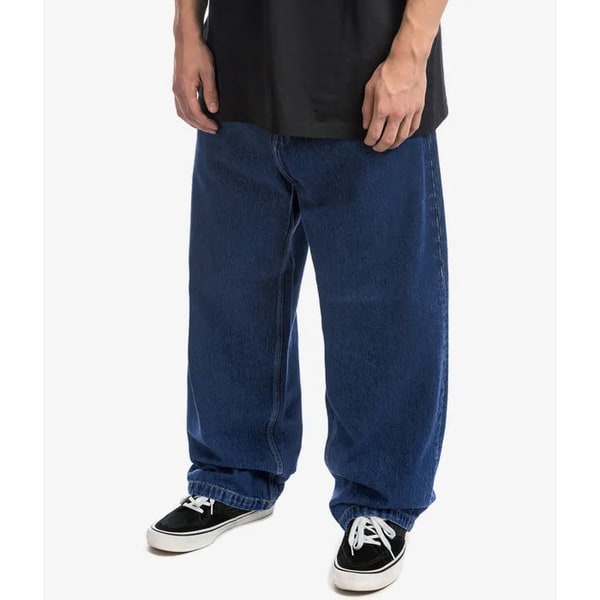 Jean ample et décontracté pour homme, taille basse et jambes larges, avec coutures contrastantes