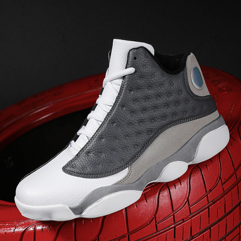 Chaussures de basketball montantes respirantes pour homme, avec amorti et semelles en caoutchouc antidérapantes