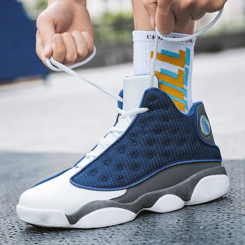 Chaussures de basketball montantes respirantes pour homme, avec amorti et semelles en caoutchouc antidérapantes