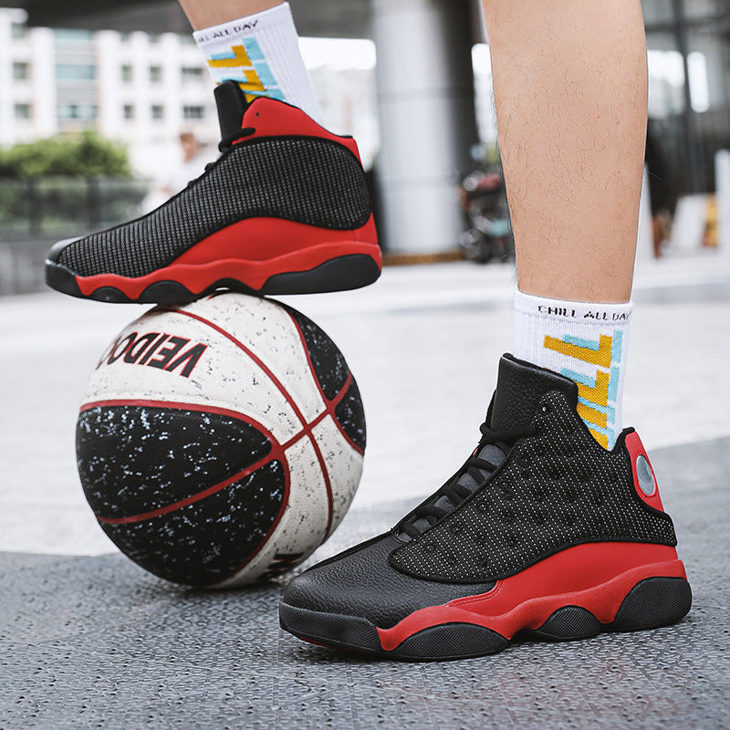 Chaussures de basketball montantes respirantes pour homme, avec amorti et semelles en caoutchouc antidérapantes
