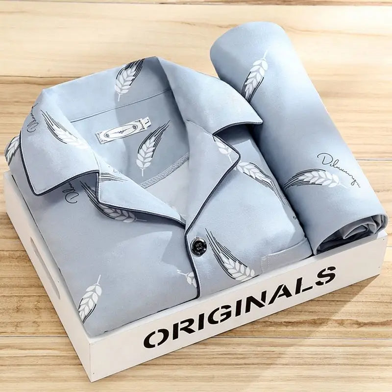Men's Button-Up Shirt Pyjama Set