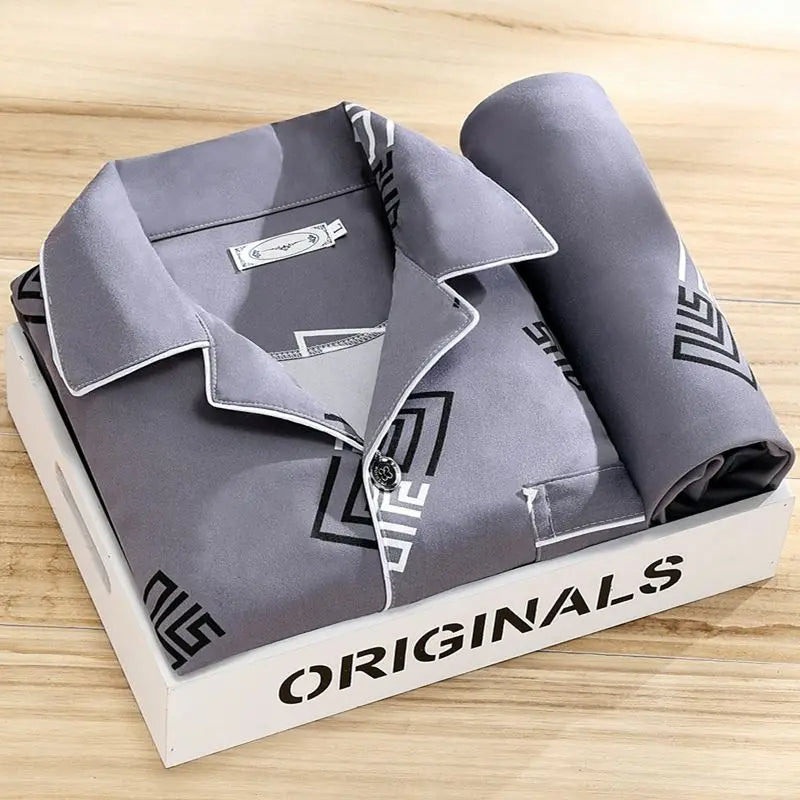 Men's Button-Up Shirt Pyjama Set