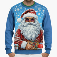 Men's Christmas Sweatshirt | 3D Music Print & Crew Neck | Long-Sleeve Casual Sweatshirt for Winter & Holidays