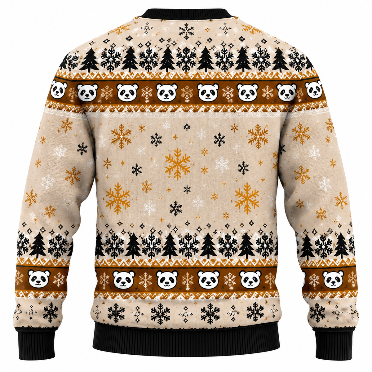 Sweat-shirt de Noël pour homme avec flocons de neige, sapin de Noël et motif lumineux - Coupe décontractée, col rond et manches longues