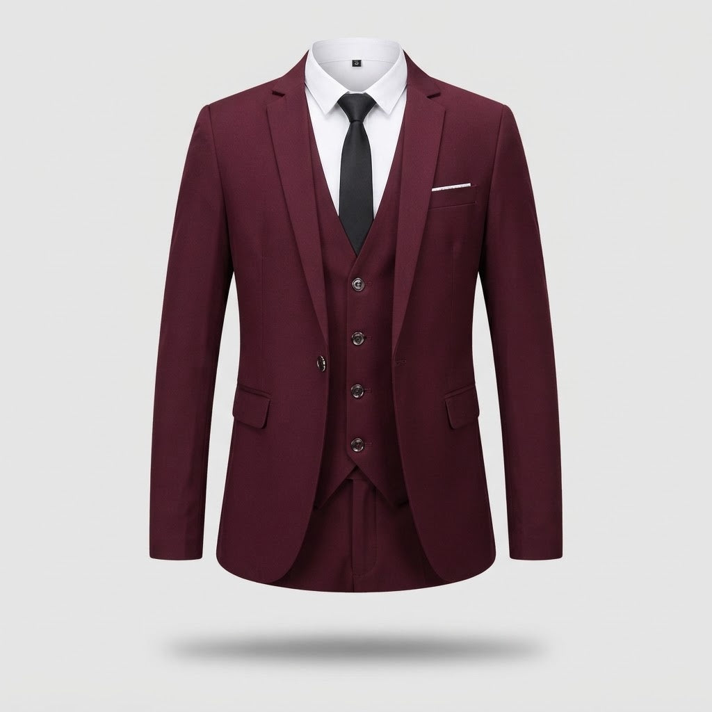 Men's Classic Cut Two-Button Three-Piece Suit