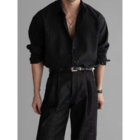 Men's Elegant Shirt with Fine Ribbed Texture