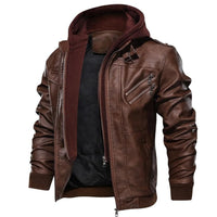 Chaqueta de motociclista para hombre de cuero sintético