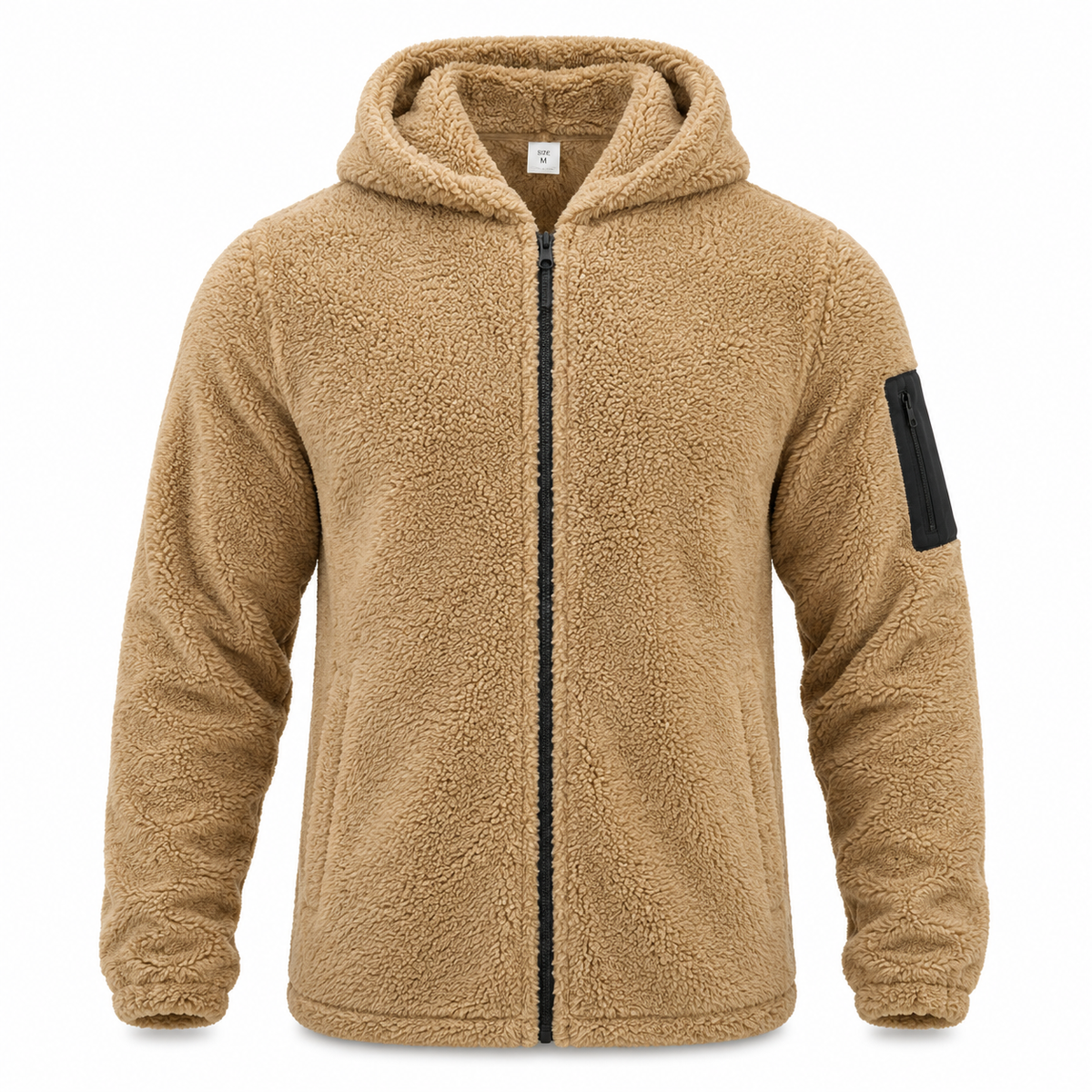 Men's Hooded Fleece Jacket | Front Zip & Side Pockets | Long-Sleeve Layer for Everyday Cold-Weather Wear