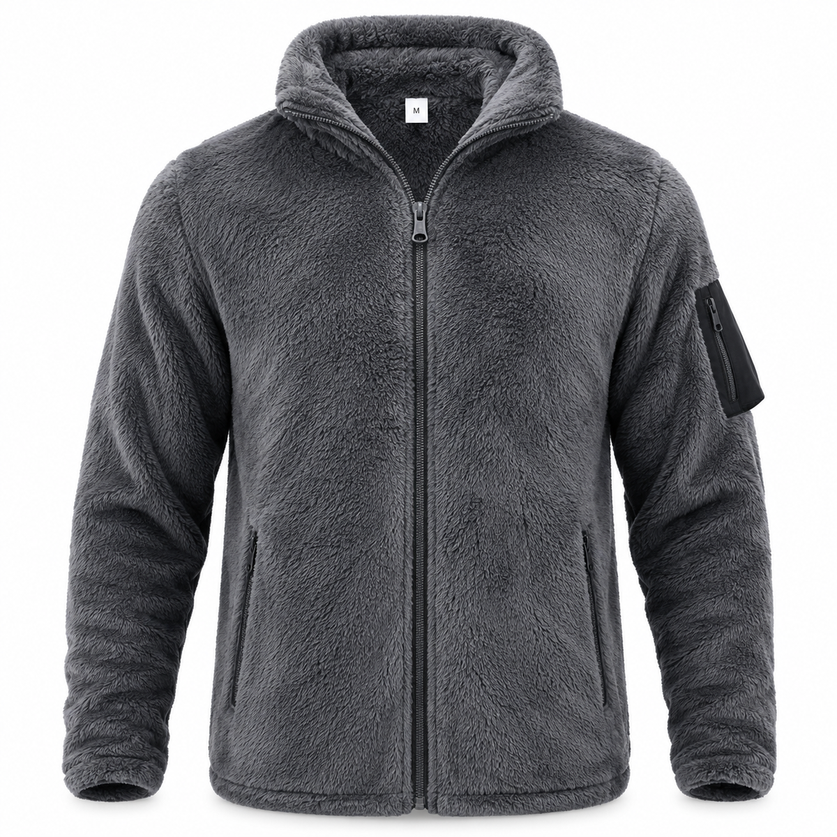 Men's Hooded Fleece Jacket | Front Zip & Side Pockets | Long-Sleeve Layer for Everyday Cold-Weather Wear