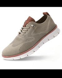 Men's Lightweight Breathable Knit Lace-Up Casual Sneakers