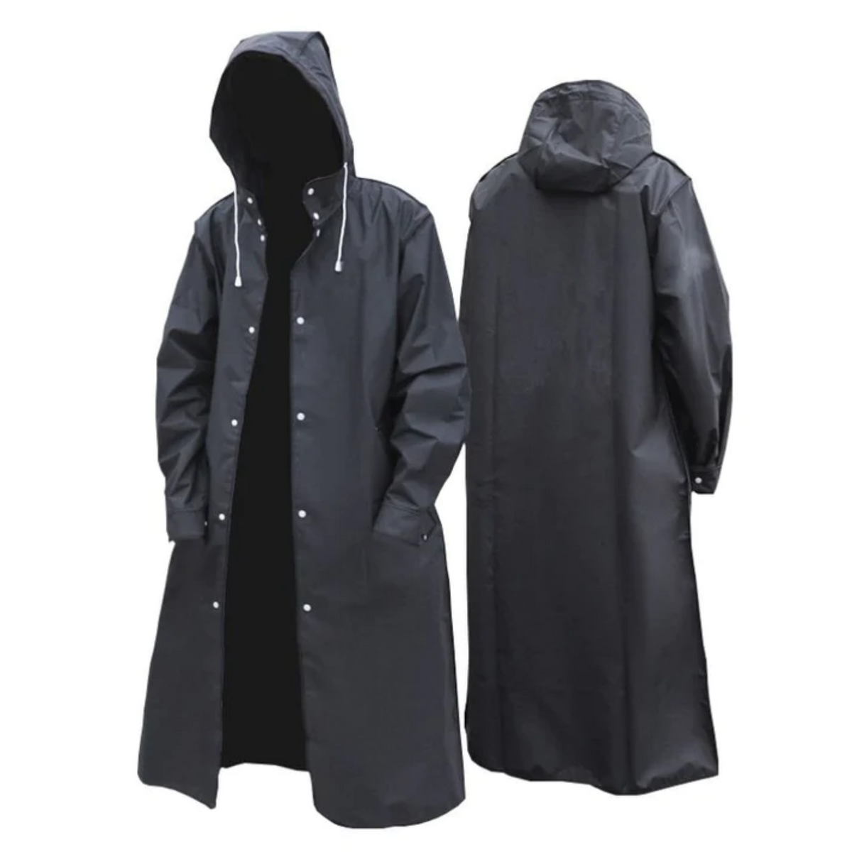 Men's Long Raincoat – Waterproof & Breathable Protection with Hood