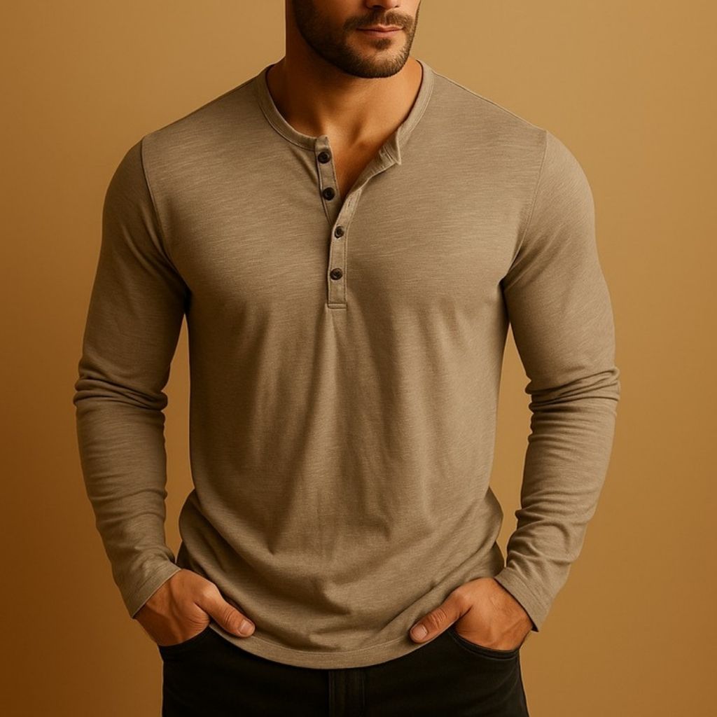 Men's Long-Sleeve Henley Shirt