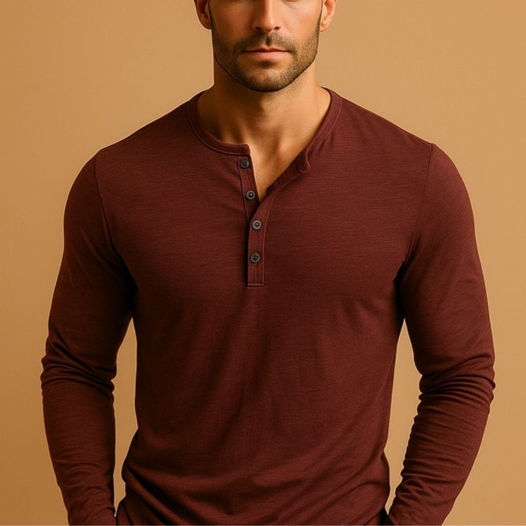 Men's Long-Sleeve Henley Shirt