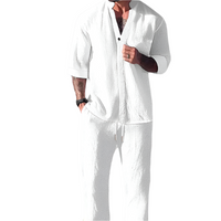 Ensemble de vêtements d'intérieur pour homme - haut à col en V et pantalon