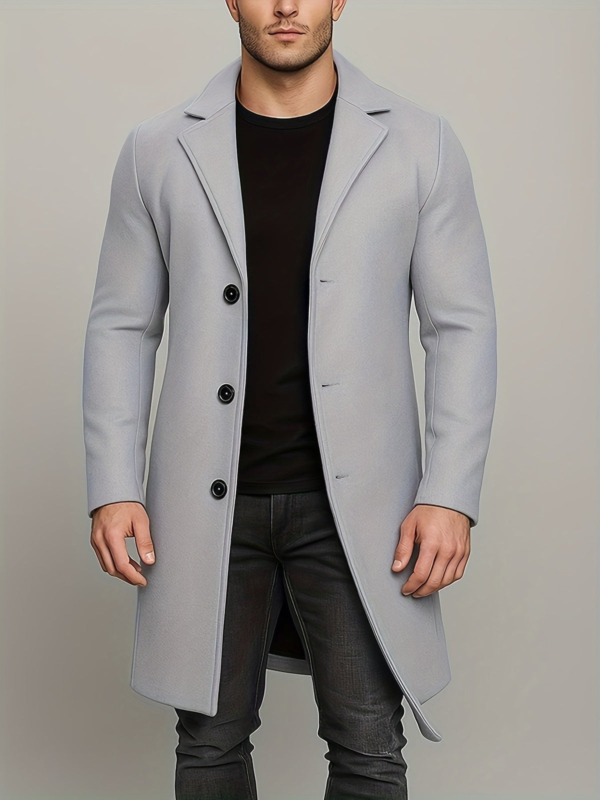 Manteau en tweed mi-long pour homme