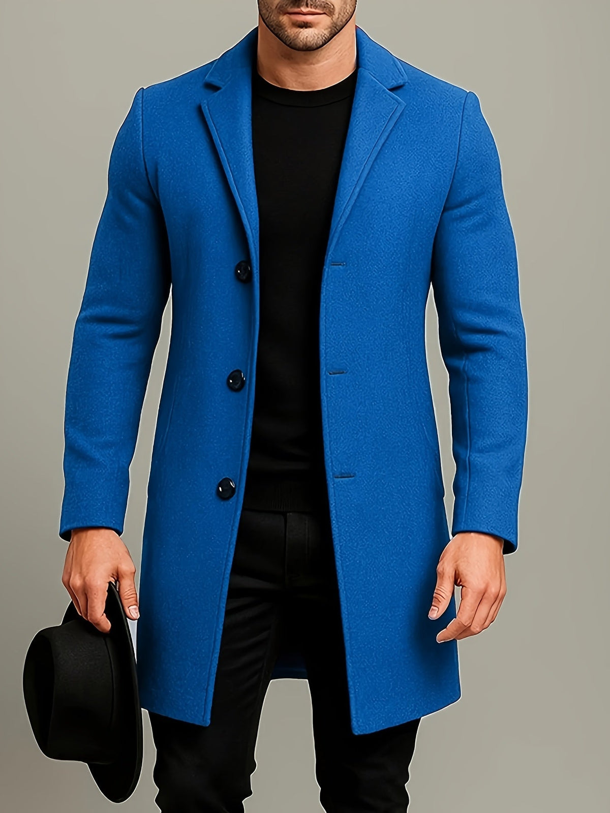 Manteau en tweed mi-long pour homme
