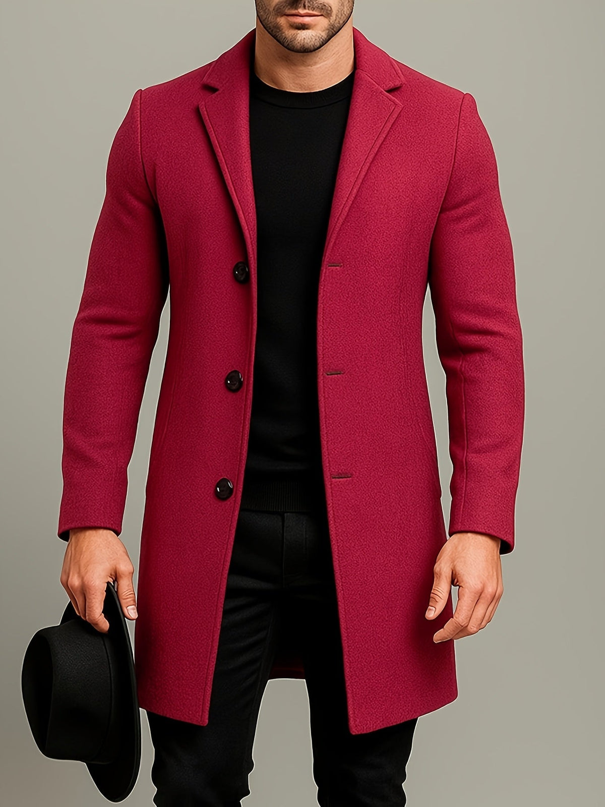 Manteau en tweed mi-long pour homme