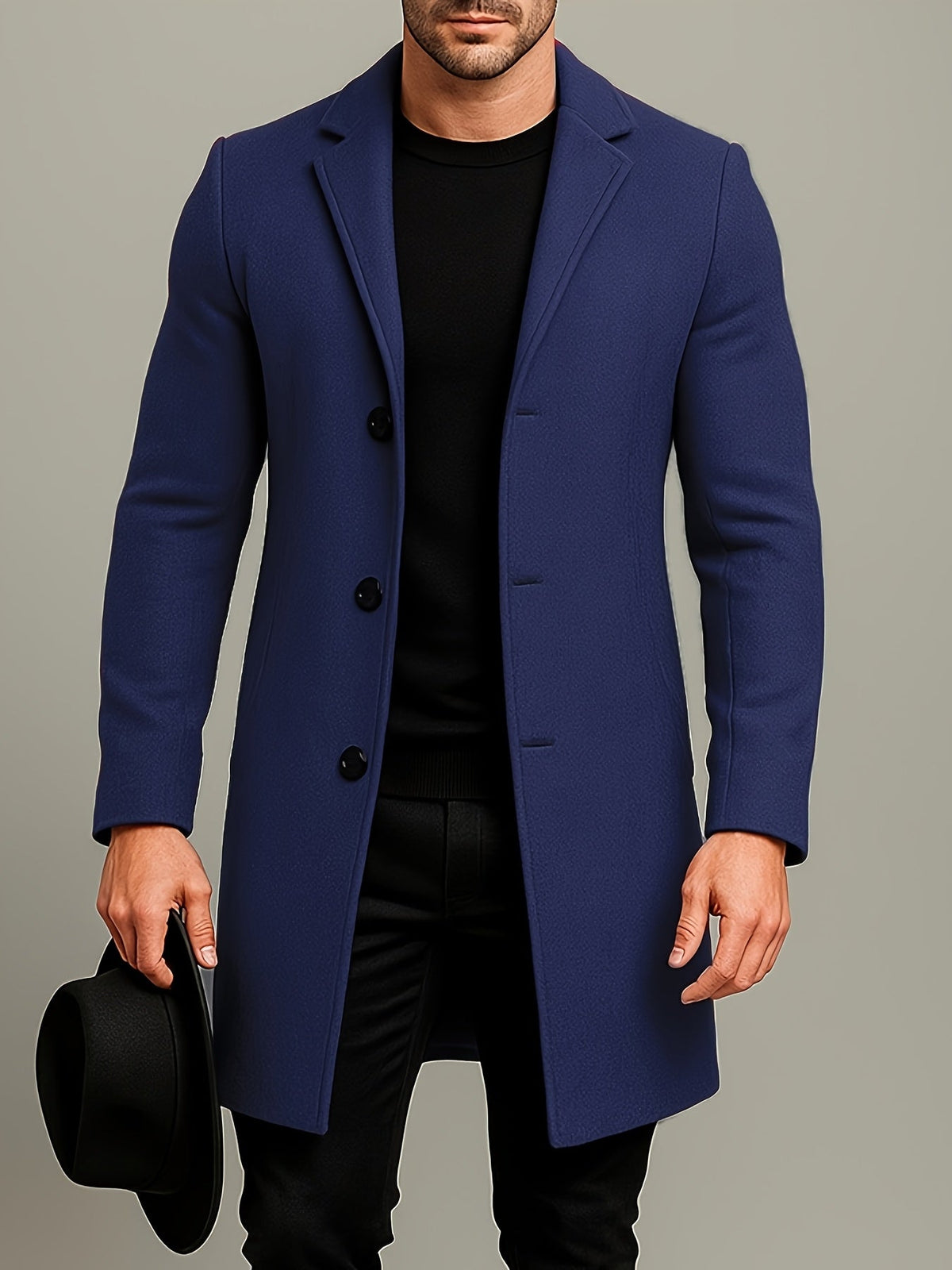 Manteau en tweed mi-long pour homme