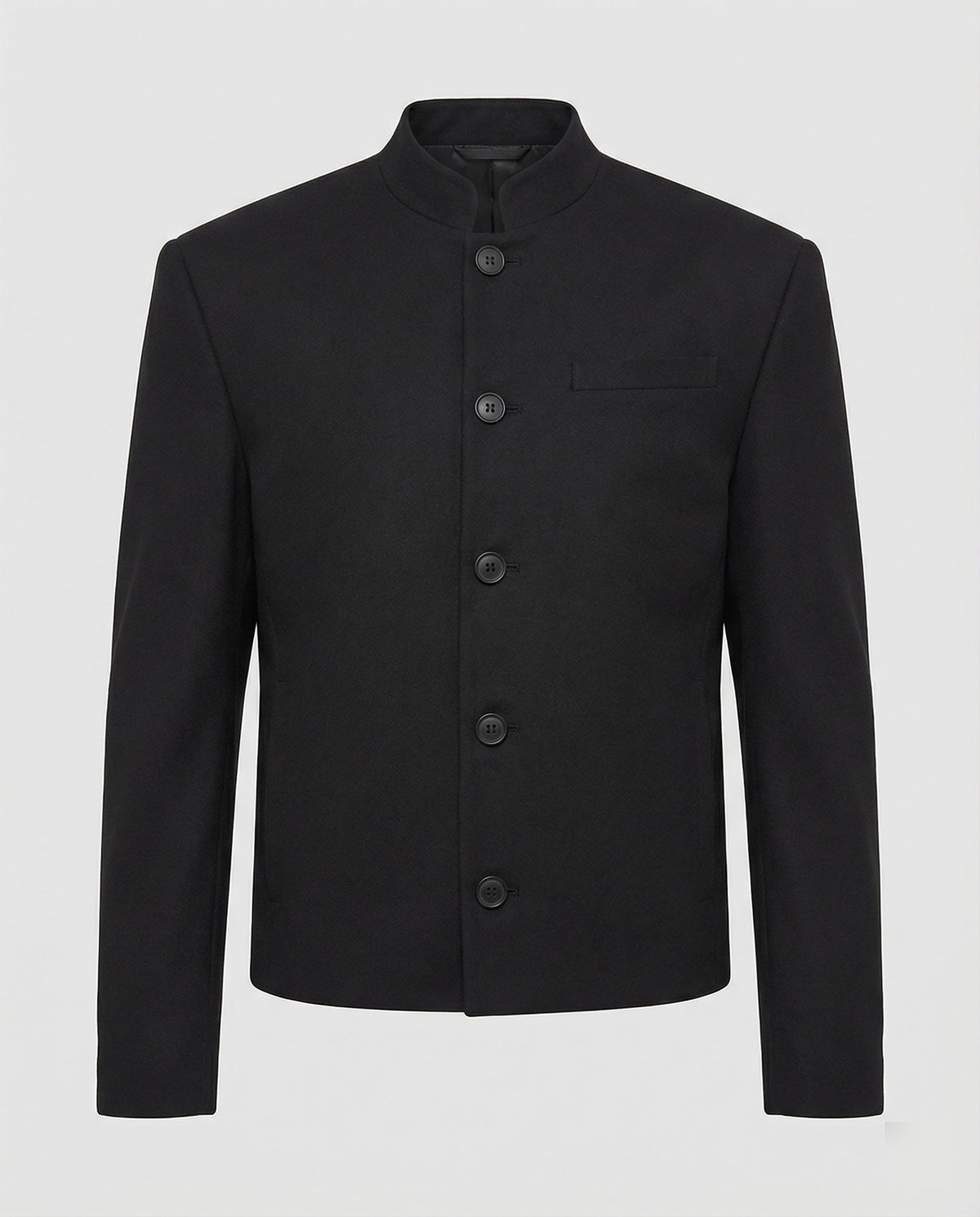 Nouvelle veste courte pour homme de style chinois, à col officier, noire