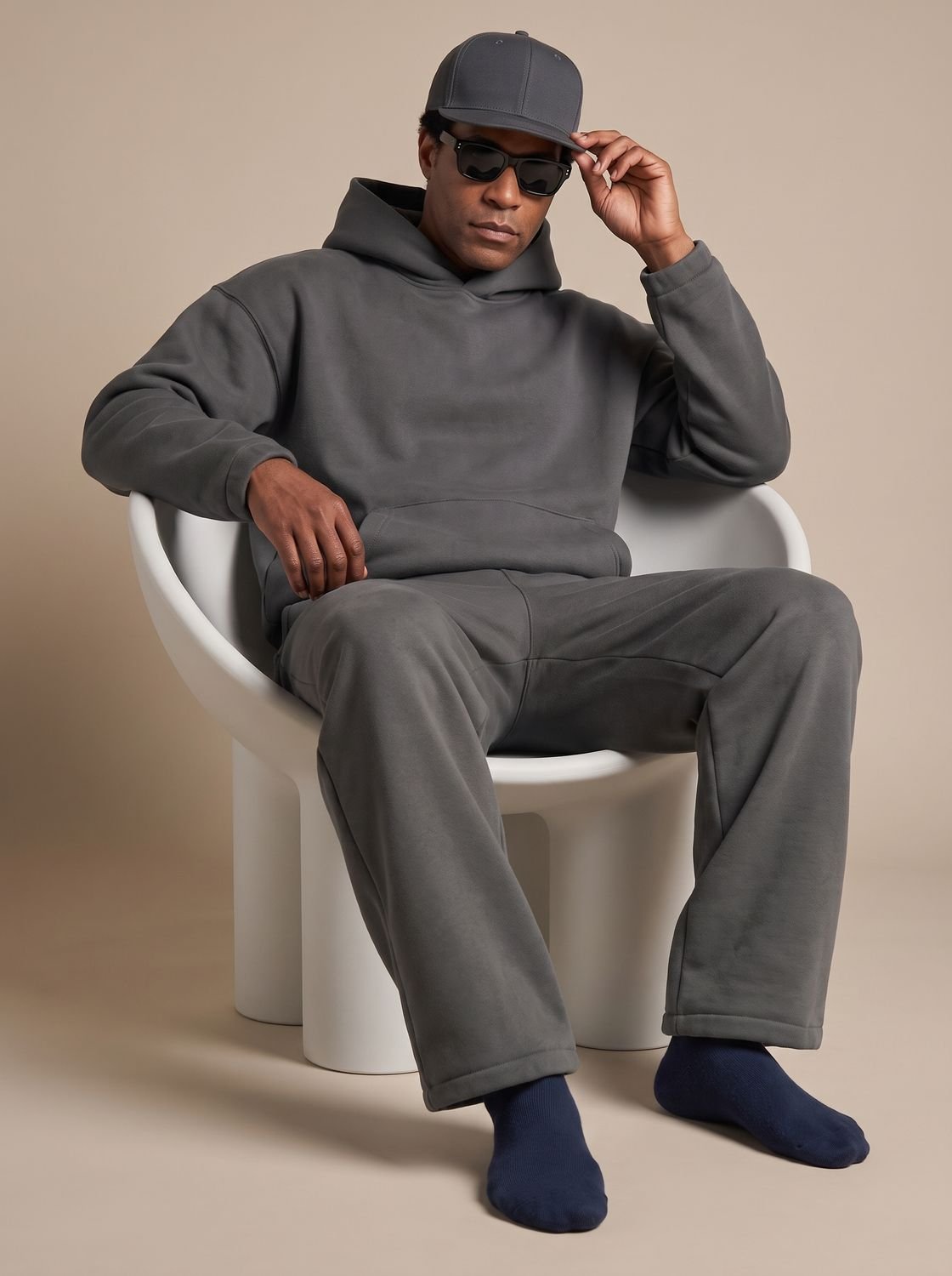 Ensemble de survêtement pour homme avec sweat à capuche oversize en polaire et pantalon jogger
