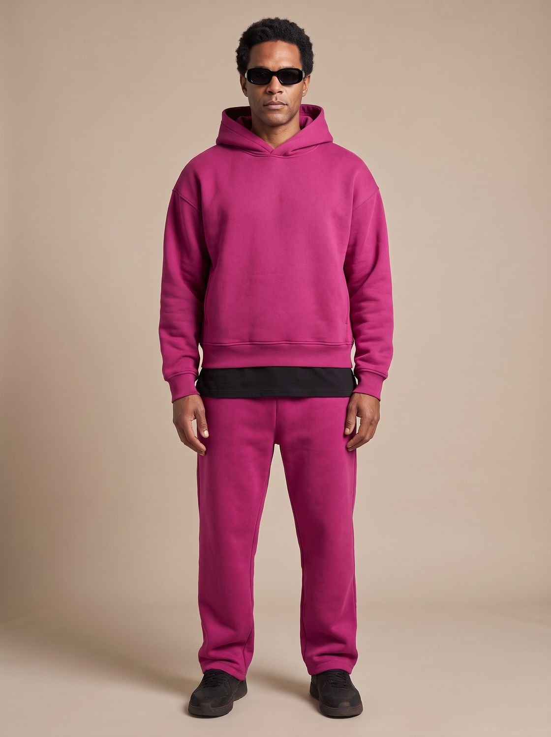 Ensemble de survêtement pour homme avec sweat à capuche oversize en polaire et pantalon jogger