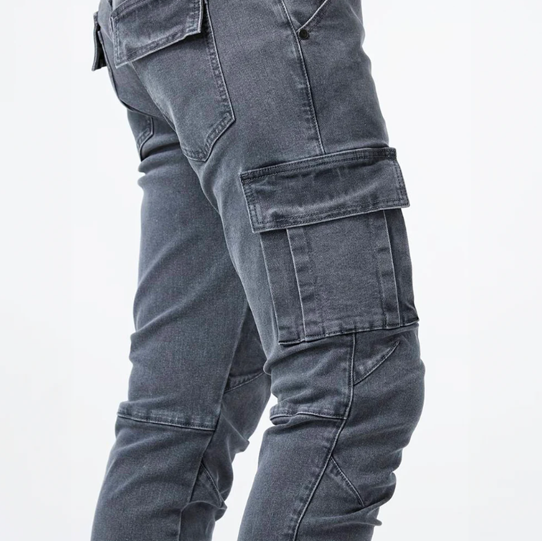 Men's Skinny Cargo Jeans with Pockets