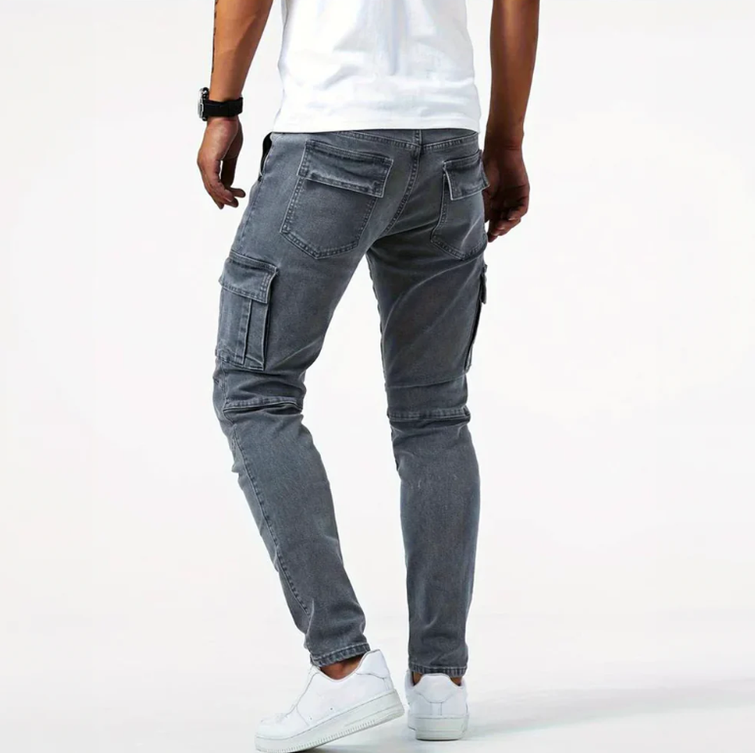 Men's Skinny Cargo Jeans with Pockets