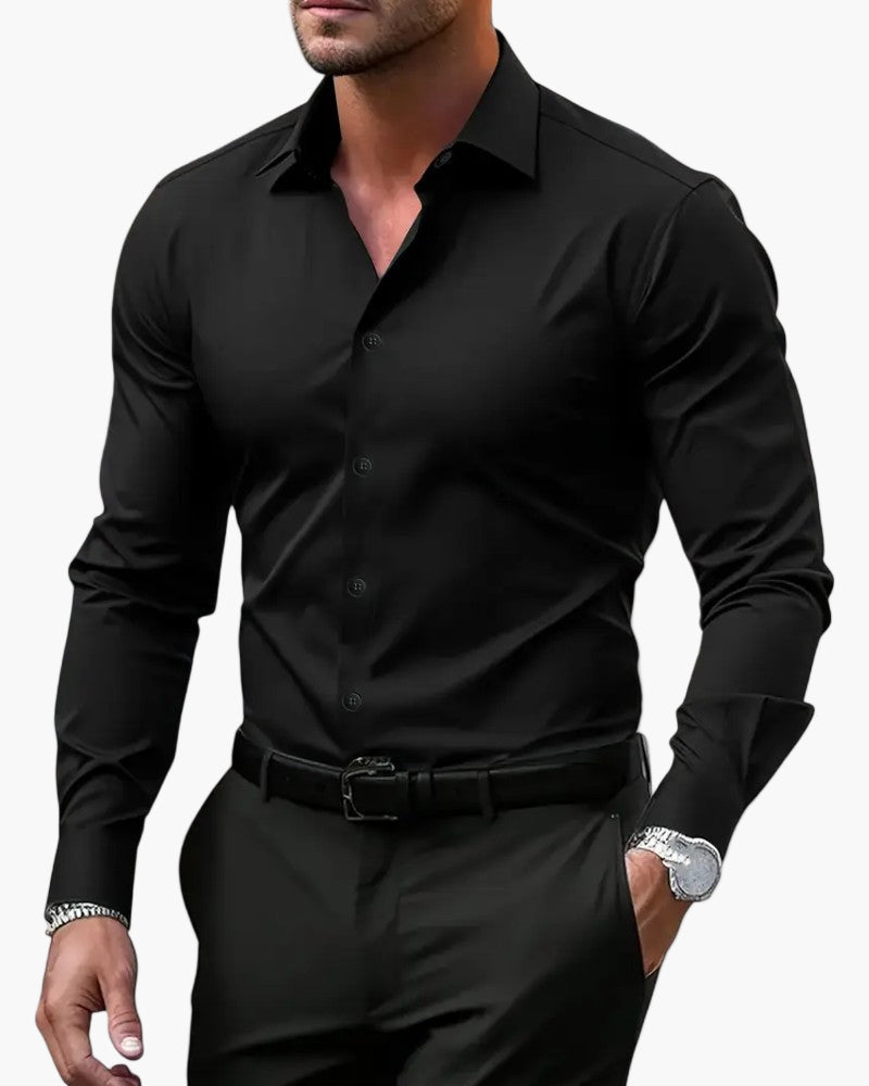 Chemise business ajustée pour homme – chemise moderne à manches longues pour le bureau et les occasions élégantes